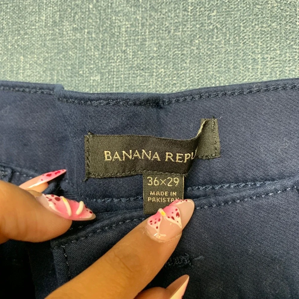 Banana Republic Pants Mens 36x29 Blue Casual Flat Front 5 Pockets Straight Leg